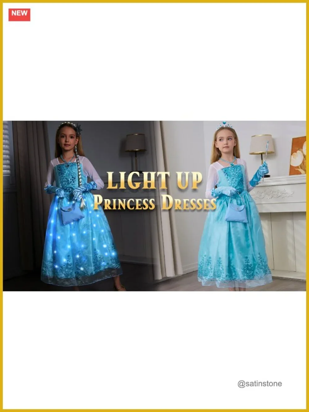 Light Up Princess Dress for Girls Costume with Accessories